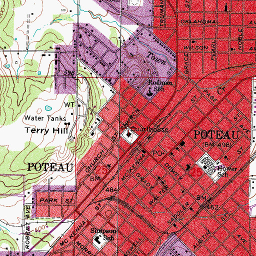 Topographic Map of Le Flore County Detention Center, OK