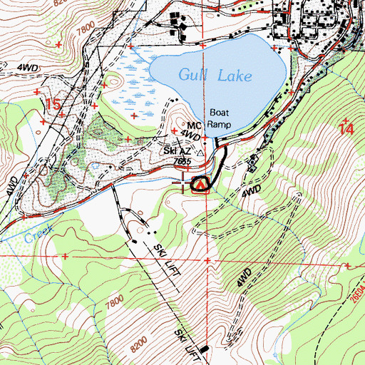 Topographic Map of Reversed Creek Campground, CA