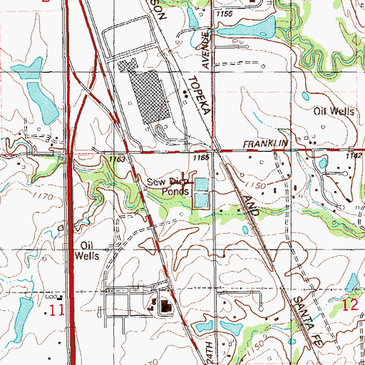 Topographic Map of F Dewayne Beggs Detention Center, OK
