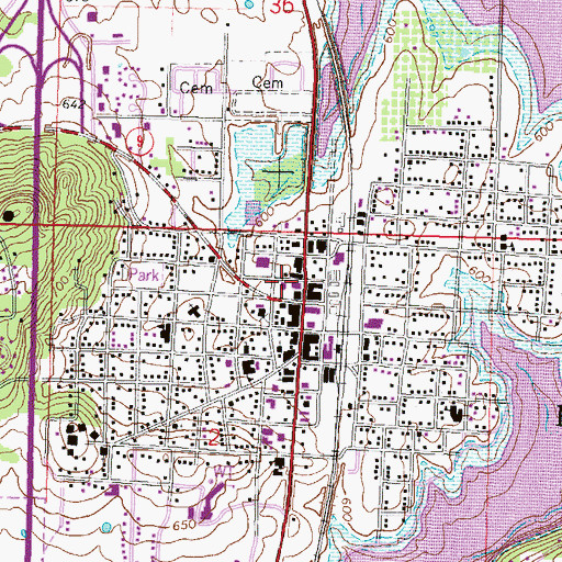 Topographic Map of McIntosh County Jail, OK