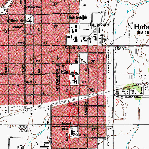 Topographic Map of Kiowa County Jail, OK