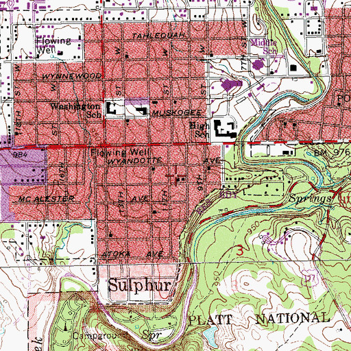 Topographic Map of Murray County Jail, OK