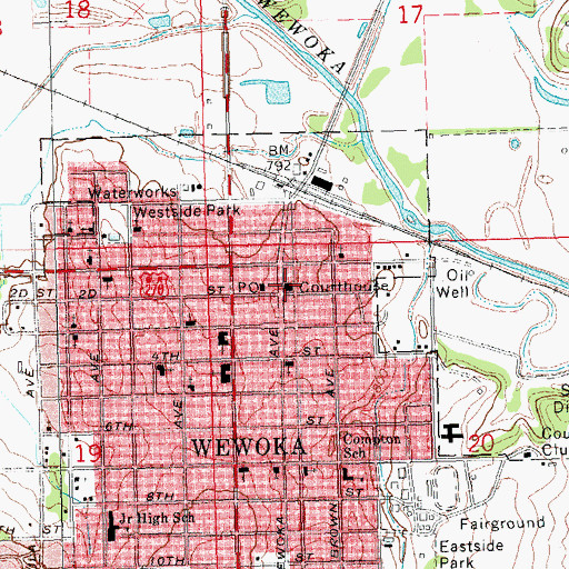 Topographic Map of Seminole County Jail, OK