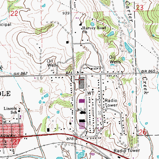 Topographic Map of Seminole City Jail, OK