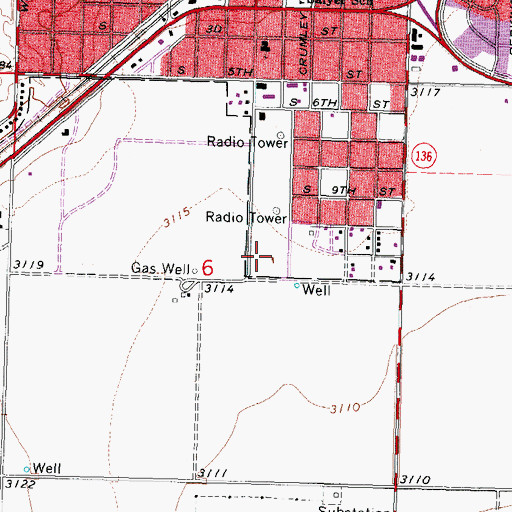 Topographic Map of Texas County Jail, OK