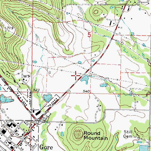 Topographic Map of Gore Police Department, OK