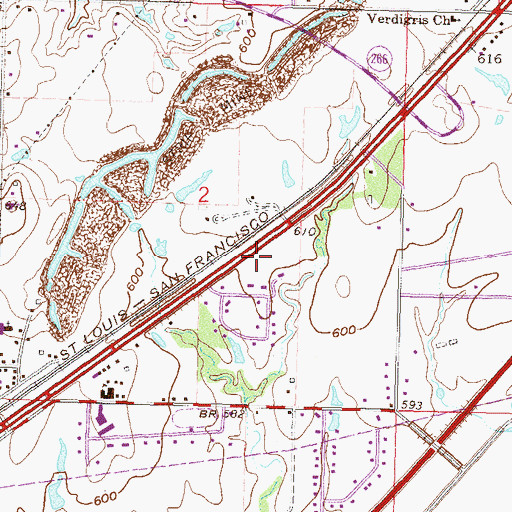 Topographic Map of Verdigris Police Department, OK