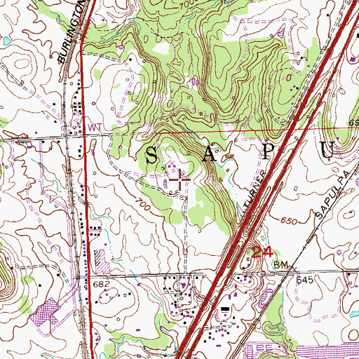 Topographic Map of Creek County Sheriff's Office, OK