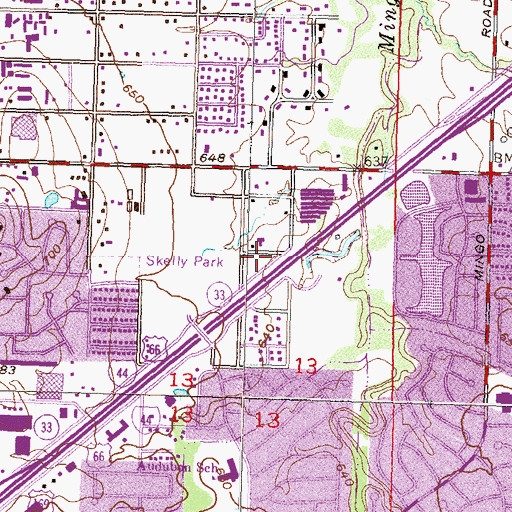 Topographic Map of Oklahoma State Highway Patrol Troop B, OK