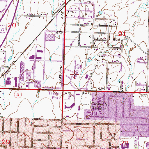 Topographic Map of Tulsa Community College Police Department Northeast Campus, OK