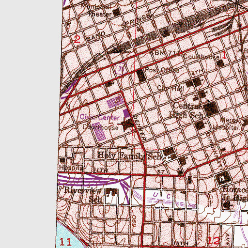 Topographic Map of Tulsa County Sheriff's Office Courthouse, OK