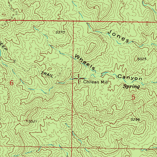 Topographic Map of Chilean Mill, AZ