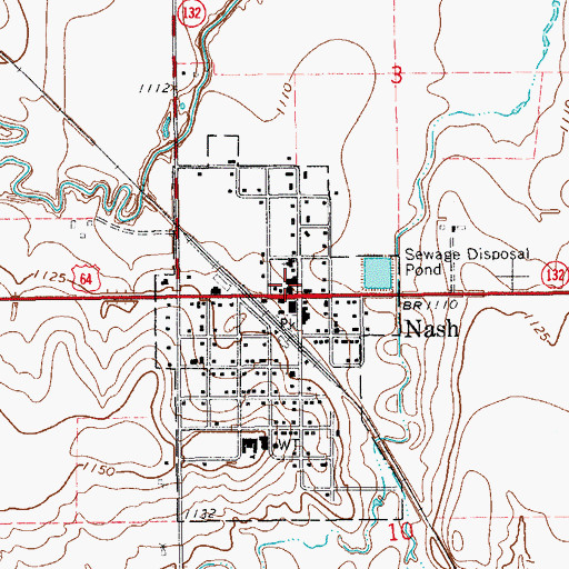 Topographic Map of Nash Police Department, OK