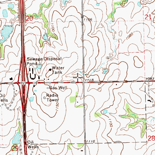 Topographic Map of Oklahoma State Highway Patrol Troop K, OK