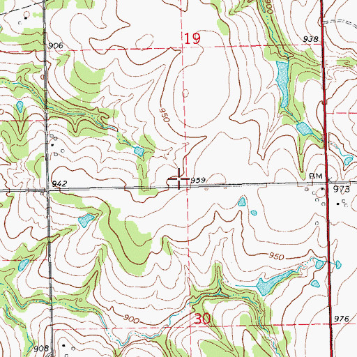 Topographic Map of Iowa Tribal Police Department, OK