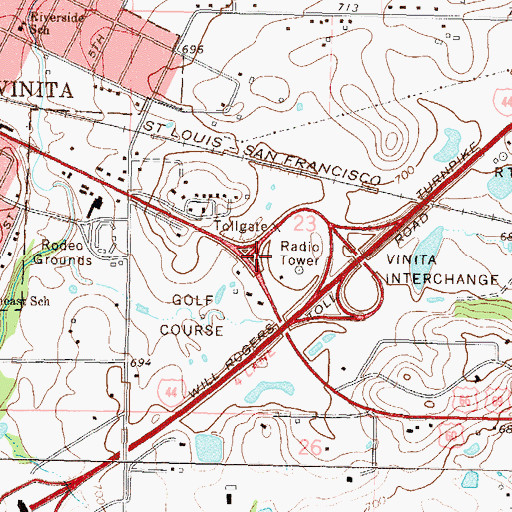 Topographic Map of Oklahoma State Highway Patrol - Troop L, OK