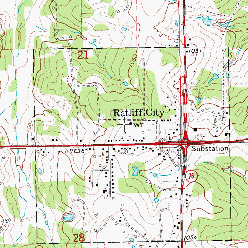 Topographic Map of Ratliff City Police Department, OK