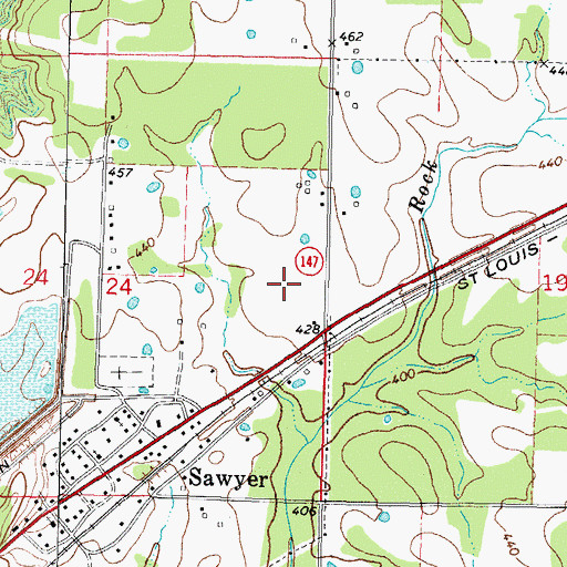 Topographic Map of Sawyer Police Department, OK