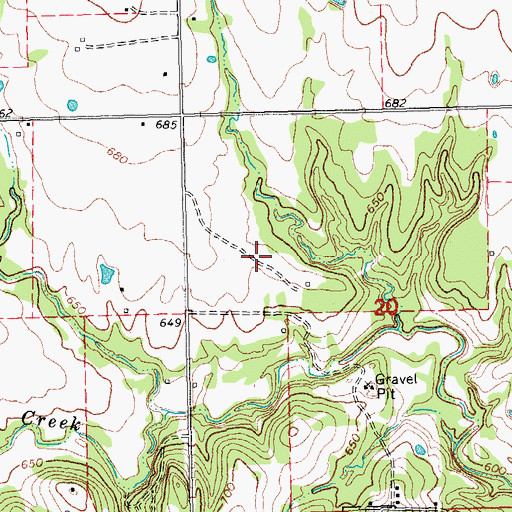 Topographic Map of Oklahoma State Highway Patrol Troop E, OK