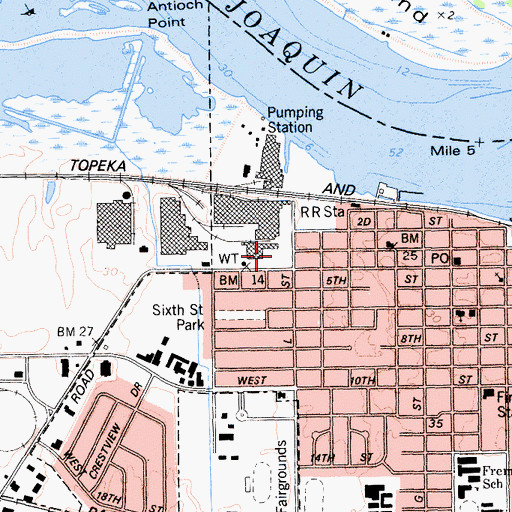 Topographic Map of Antioch Police Department, CA