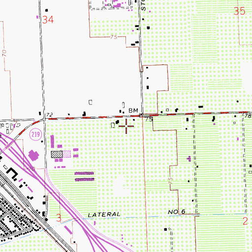 Topographic Map of California Highway Patrol Central Division Modesto, CA