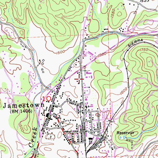 Topographic Map of California Highway Patrol Central Division - Sonora, CA