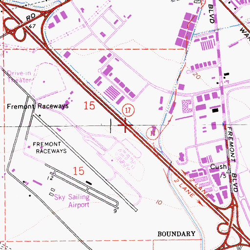 Topographic Map of California Highway Patrol Golden Gate Division - Nimitz Inspection Facility, CA