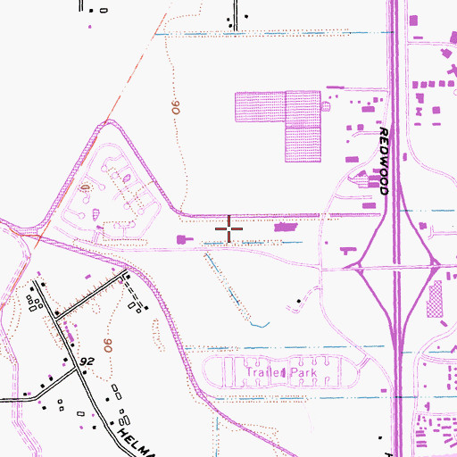 Topographic Map of California Highway Patrol Golden Gate Division - Santa Rosa, CA