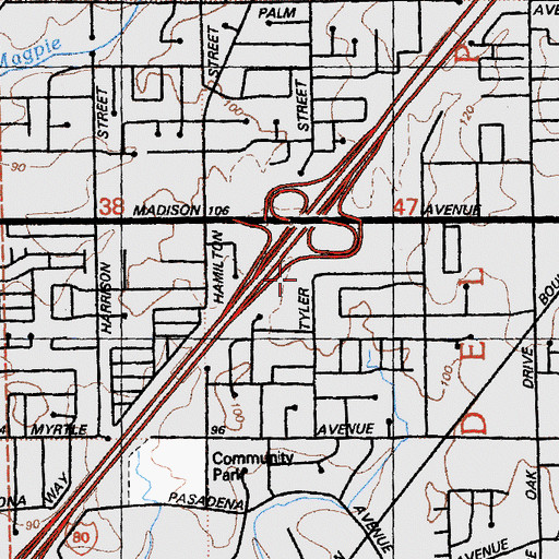 Topographic Map of California Highway Patrol Valley Division - North Sacramento, CA