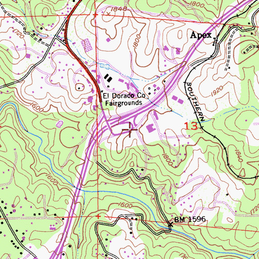 Topographic Map of California Highway Patrol Valley Division - Placerville, CA
