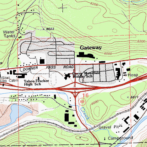Topographic Map of California Highway Patrol Valley Division - Truckee, CA