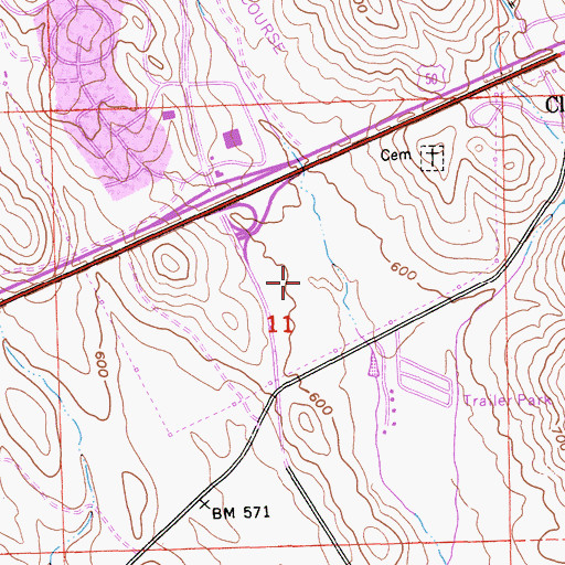 Topographic Map of El Dorado County Sheriff's Office - Town Center Substation, CA