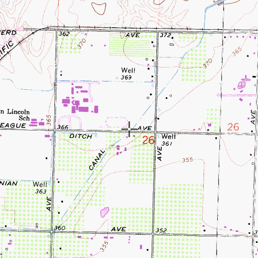 Topographic Map of Fresno Police Department Northeast District Office, CA
