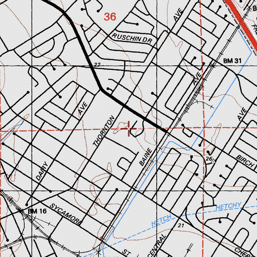 Topographic Map of Newark Police Department, CA