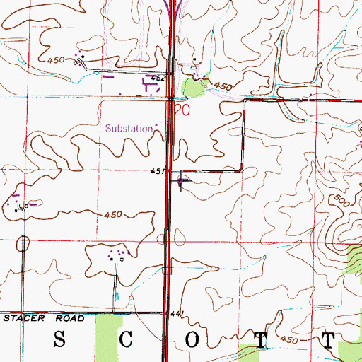 Topographic Map of Indiana State Police, IN