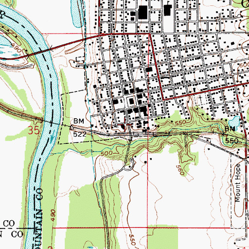Topographic Map of Fountain County Sheriff's Office, IN