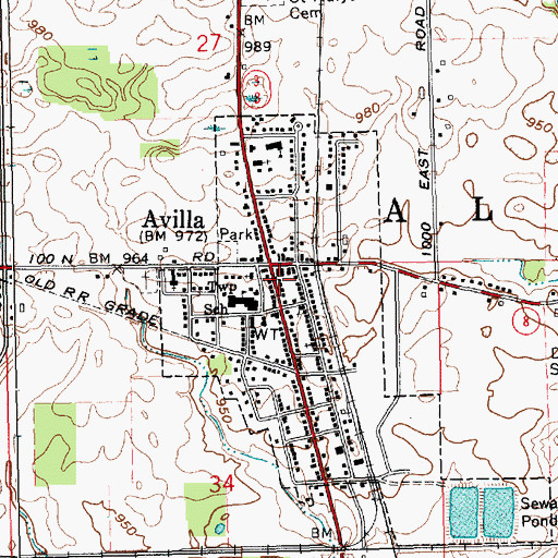 Topographic Map of Avilla Police Department, IN