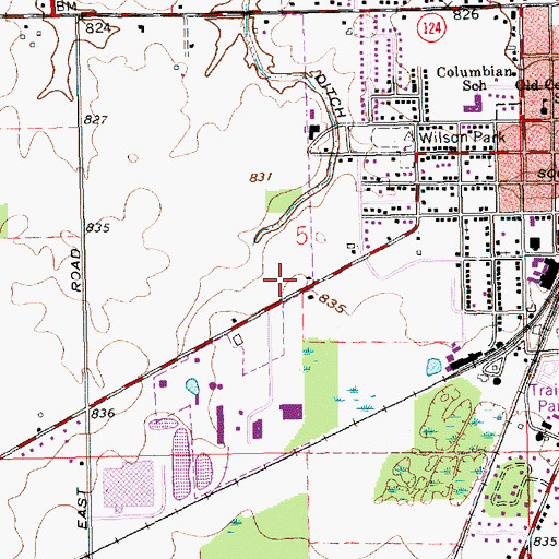 Topographic Map of Wells County Sheriff's Office, IN