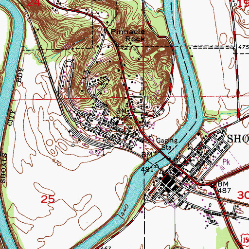 Topographic Map of Martin County Sheriff's Office, IN