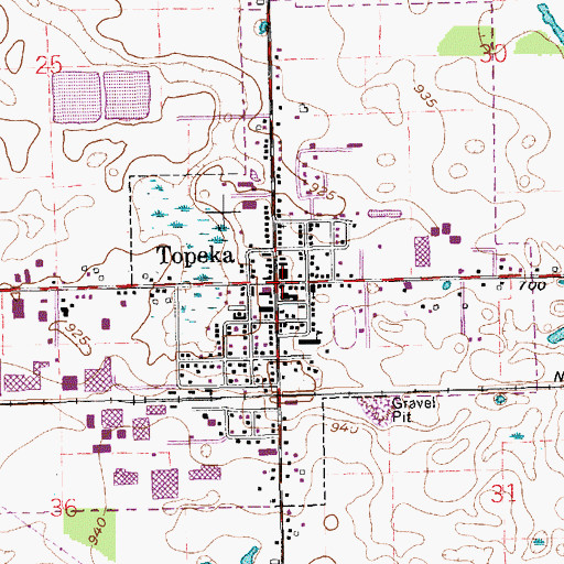 Topographic Map of Topeka Police Department, IN