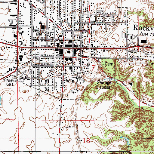 Topographic Map of Rockville Police Department, IN