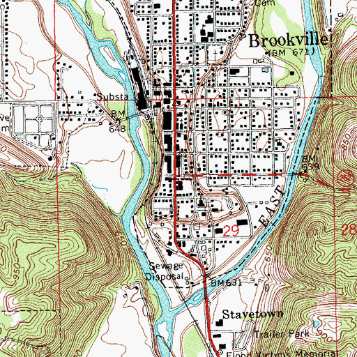 Topographic Map of Franklin County Sheriff's Office, IN