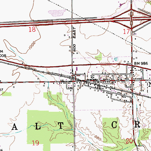 Topographic Map of New Point Marshals Department, IN