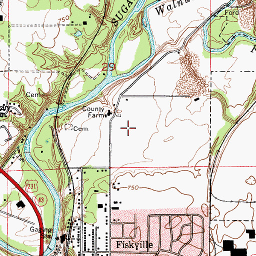 Topographic Map of Montgomery County Sheriff's Office, IN