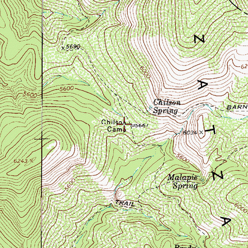 Topographic Map of Chilson Camp, AZ