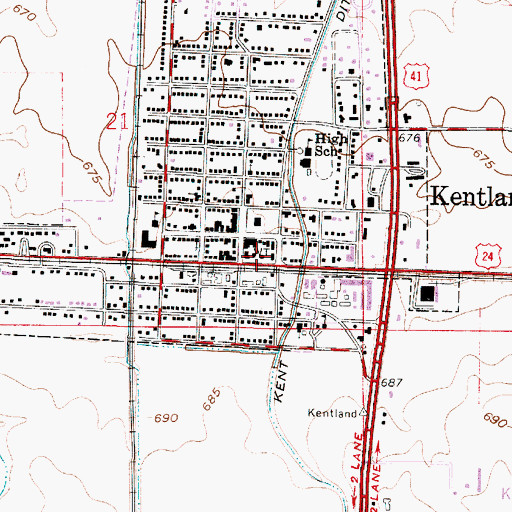 Topographic Map of Newton County Sheriff's Office, IN