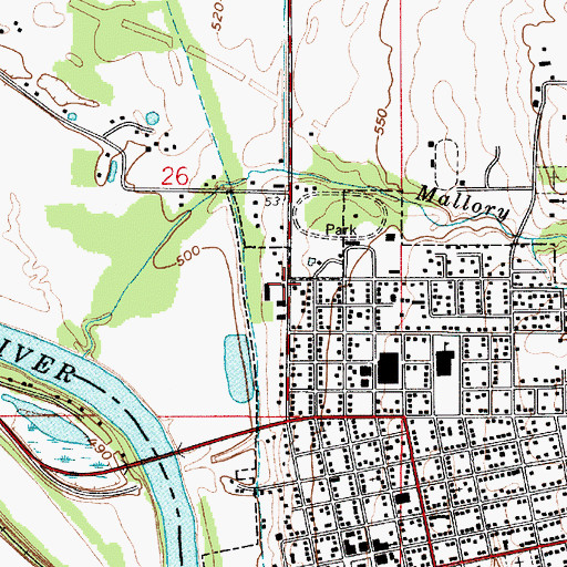 Topographic Map of Covington Police Department, IN