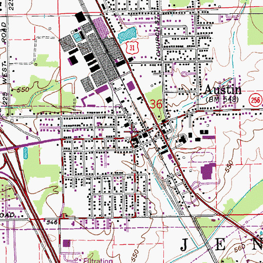 Topographic Map of Austin Police Department, IN