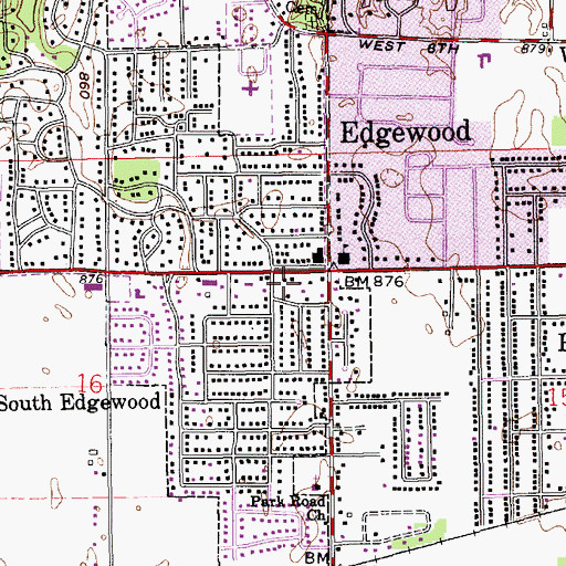 Topographic Map of Edgewood Police Department, IN