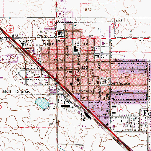 Topographic Map of Fowler Police Department, IN